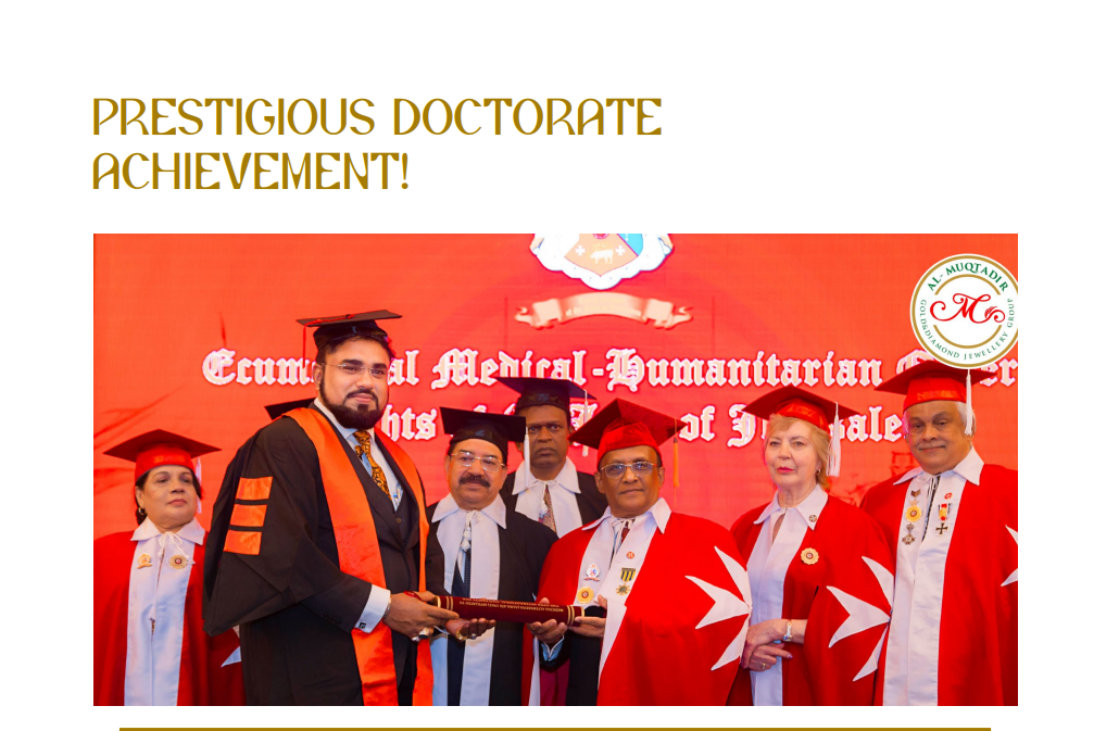 PRESTIGIOUS DOCTORATE ACHIEVEMENT!